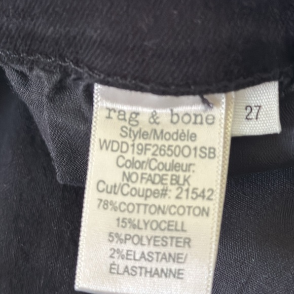 Rag and Bone women black skinny jean size 4 - Picture 7 of 7